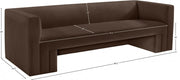 Henson 89.5" Velvet Upholstered Sofa in Brown - 665Brown-S