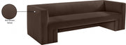 Henson 89.5" Velvet Upholstered Sofa in Brown - 665Brown-S