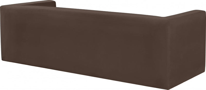 Henson 89.5" Velvet Upholstered Sofa in Brown - 665Brown-S