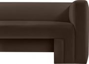 Henson 89.5" Velvet Upholstered Sofa in Brown - 665Brown-S
