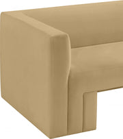 Henson 89.5" Velvet Upholstered Sofa in Camel - 665Camel-S