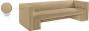 Henson 89.5" Velvet Upholstered Sofa in Camel - 665Camel-S