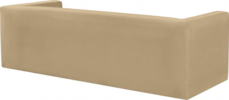 Henson 89.5" Velvet Upholstered Sofa in Camel - 665Camel-S