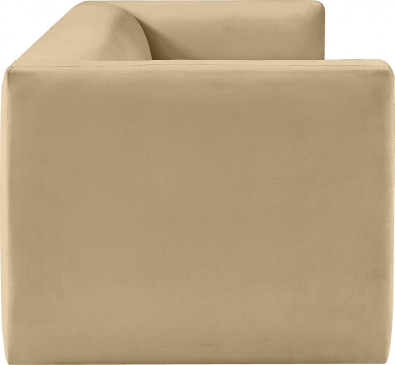 Henson 89.5" Velvet Upholstered Sofa in Camel - 665Camel-S