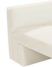 Henson 89.5" Velvet Upholstered Sofa in Cream - 665Cream-S