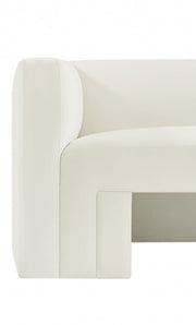 Henson 89.5" Velvet Upholstered Sofa in Cream - 665Cream-S