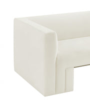 Henson 89.5" Velvet Upholstered Sofa in Cream - 665Cream-S