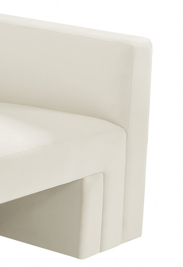 Henson 89.5" Velvet Upholstered Sofa in Cream - 665Cream-S