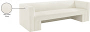 Henson 89.5" Velvet Upholstered Sofa in Cream - 665Cream-S