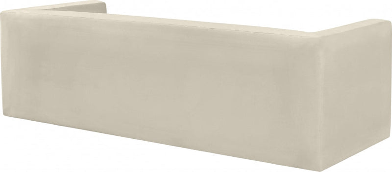Henson 89.5" Velvet Upholstered Sofa in Cream - 665Cream-S