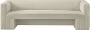Henson 89.5" Velvet Upholstered Sofa in Cream - 665Cream-S