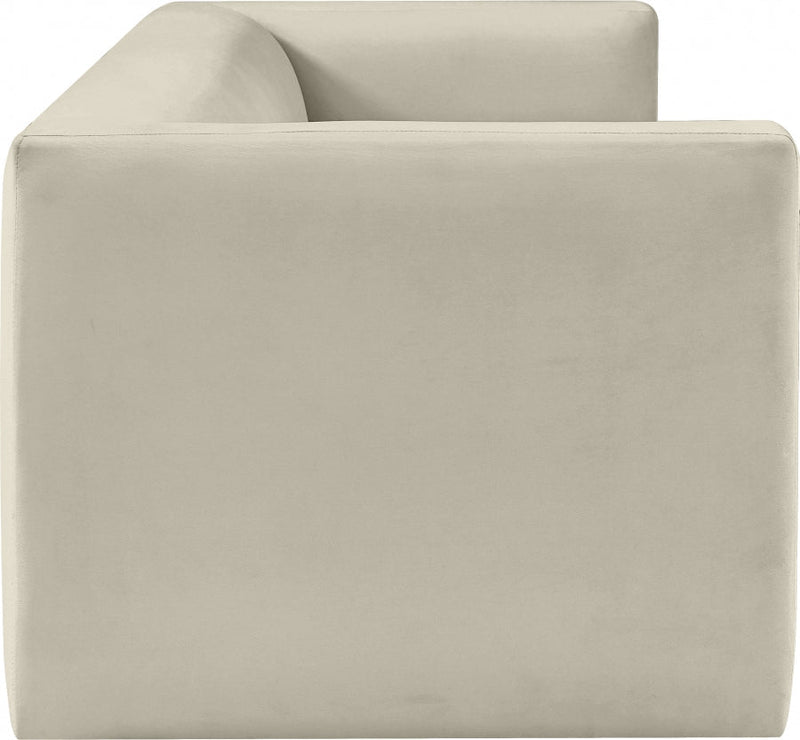 Henson 89.5" Velvet Upholstered Sofa in Cream - 665Cream-S