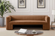 Henson 89.5" Velvet Upholstered Sofa in Saddle - 665Saddle-S