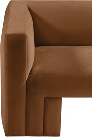 Henson 89.5" Velvet Upholstered Sofa in Saddle - 665Saddle-S