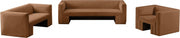 Henson 89.5" Velvet Upholstered Sofa in Saddle - 665Saddle-S