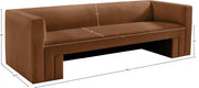 Henson 89.5" Velvet Upholstered Sofa in Saddle - 665Saddle-S