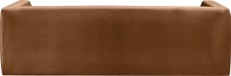 Henson 89.5" Velvet Upholstered Sofa in Saddle - 665Saddle-S