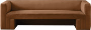 Henson 89.5" Velvet Upholstered Sofa in Saddle - 665Saddle-S