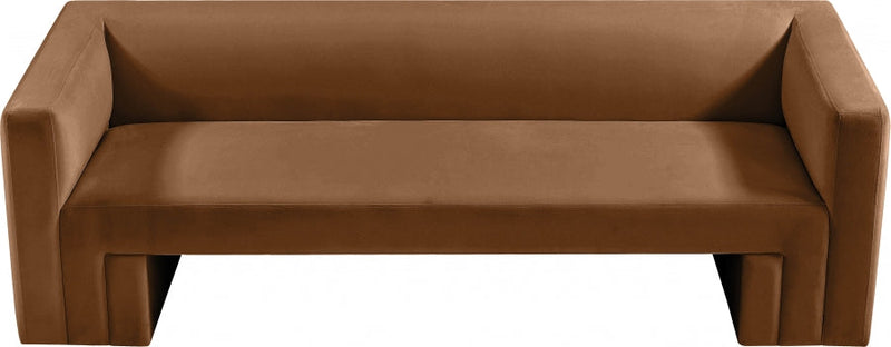 Henson 89.5" Velvet Upholstered Sofa in Saddle - 665Saddle-S