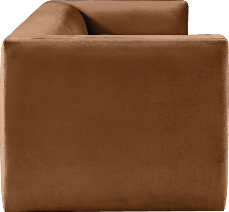 Henson 89.5" Velvet Upholstered Sofa in Saddle - 665Saddle-S