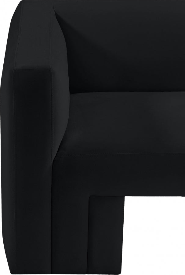 Henson Velvet Upholstered Chair in Black - 665Black-C