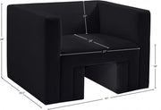 Henson Velvet Upholstered Chair in Black - 665Black-C