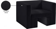 Henson Velvet Upholstered Chair in Black - 665Black-C