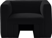 Henson Velvet Upholstered Chair in Black - 665Black-C
