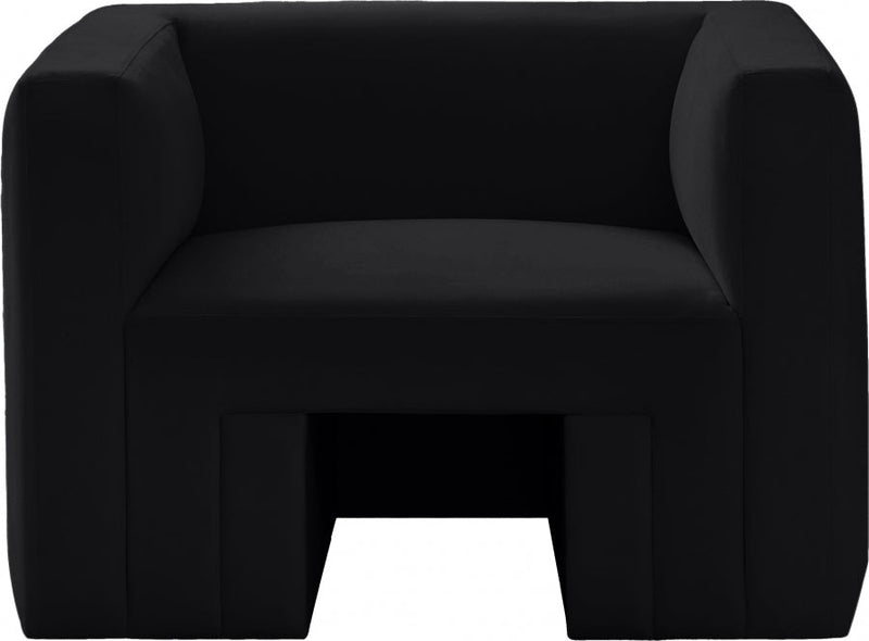 Henson Velvet Upholstered Chair in Black - 665Black-C