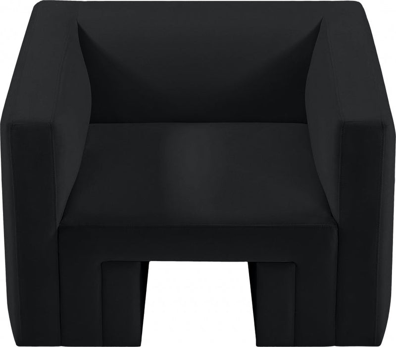 Henson Velvet Upholstered Chair in Black - 665Black-C