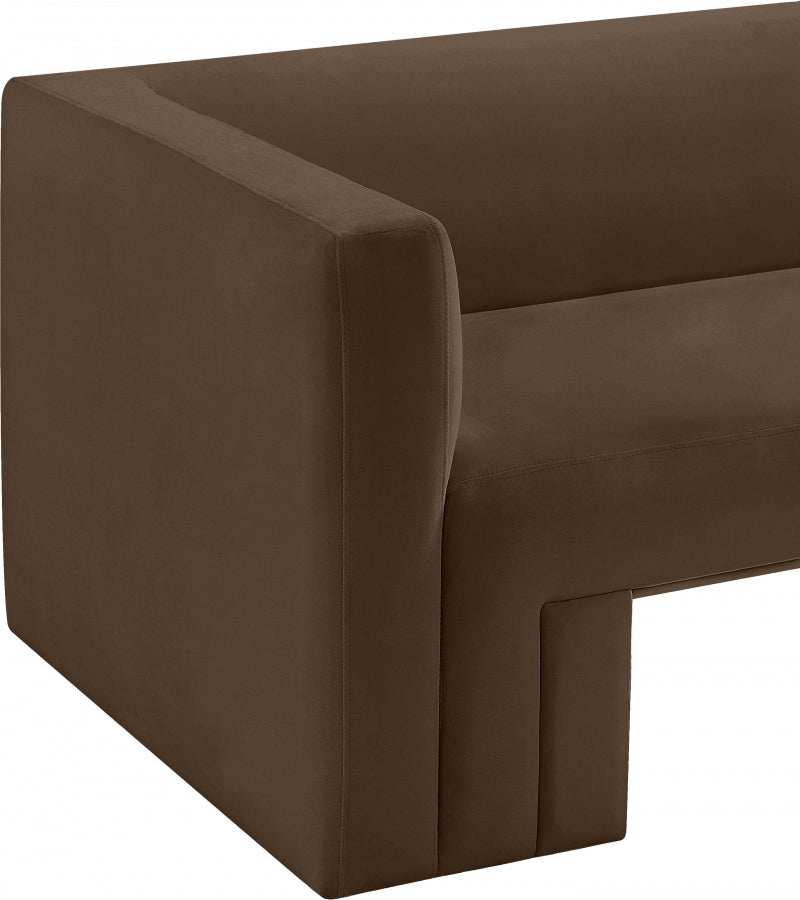 Henson Velvet Upholstered Chair in Brown - 665Brown-C