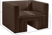 Henson Velvet Upholstered Chair in Brown - 665Brown-C