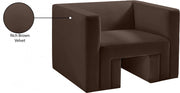 Henson Velvet Upholstered Chair in Brown - 665Brown-C