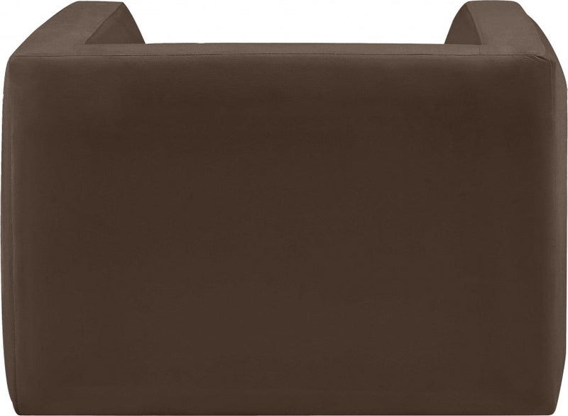 Henson Velvet Upholstered Chair in Brown - 665Brown-C
