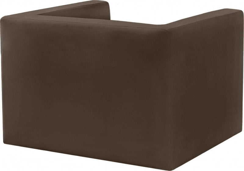 Henson Velvet Upholstered Chair in Brown - 665Brown-C