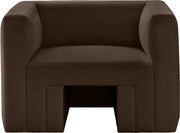 Henson Velvet Upholstered Chair in Brown - 665Brown-C