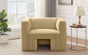 Henson Velvet Upholstered Chair in Camel - 665Camel-C