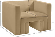 Henson Velvet Upholstered Chair in Camel - 665Camel-C