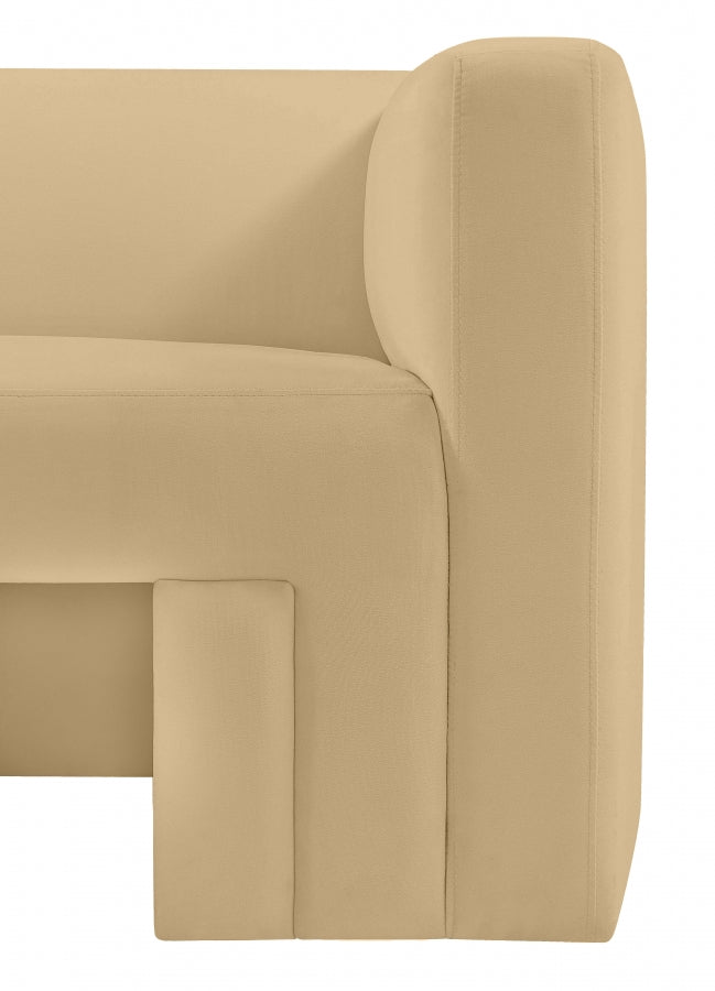 Henson Velvet Upholstered Chair in Camel - 665Camel-C