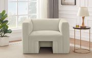 Henson Velvet Upholstered Chair in Cream - 665Cream-C