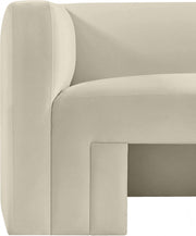 Henson Velvet Upholstered Chair in Cream - 665Cream-C