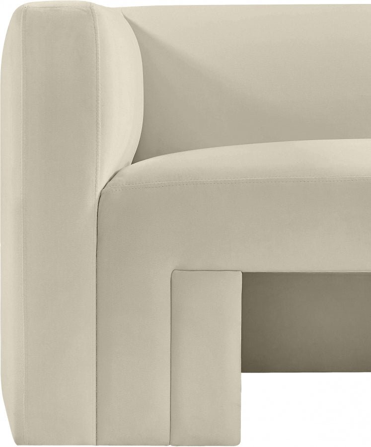 Henson Velvet Upholstered Chair in Cream - 665Cream-C