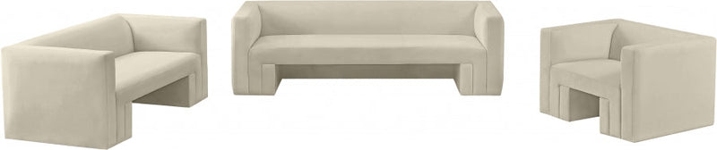Henson Velvet Upholstered Chair in Cream - 665Cream-C