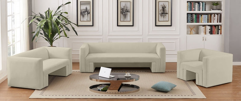 Henson Velvet Upholstered Chair in Cream - 665Cream-C