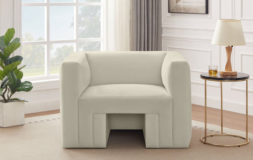 Henson Velvet Upholstered Chair in Cream - 665Cream-C