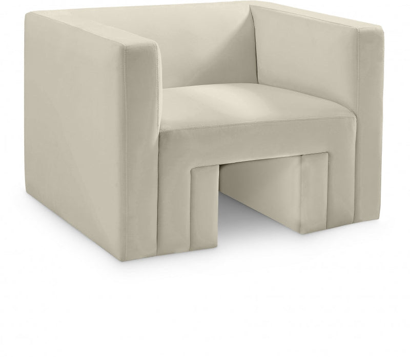 Henson Velvet Upholstered Chair in Cream - 665Cream-C