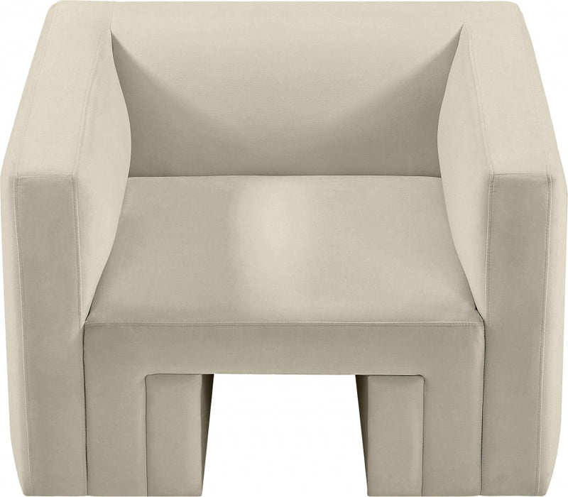 Henson Velvet Upholstered Chair in Cream - 665Cream-C