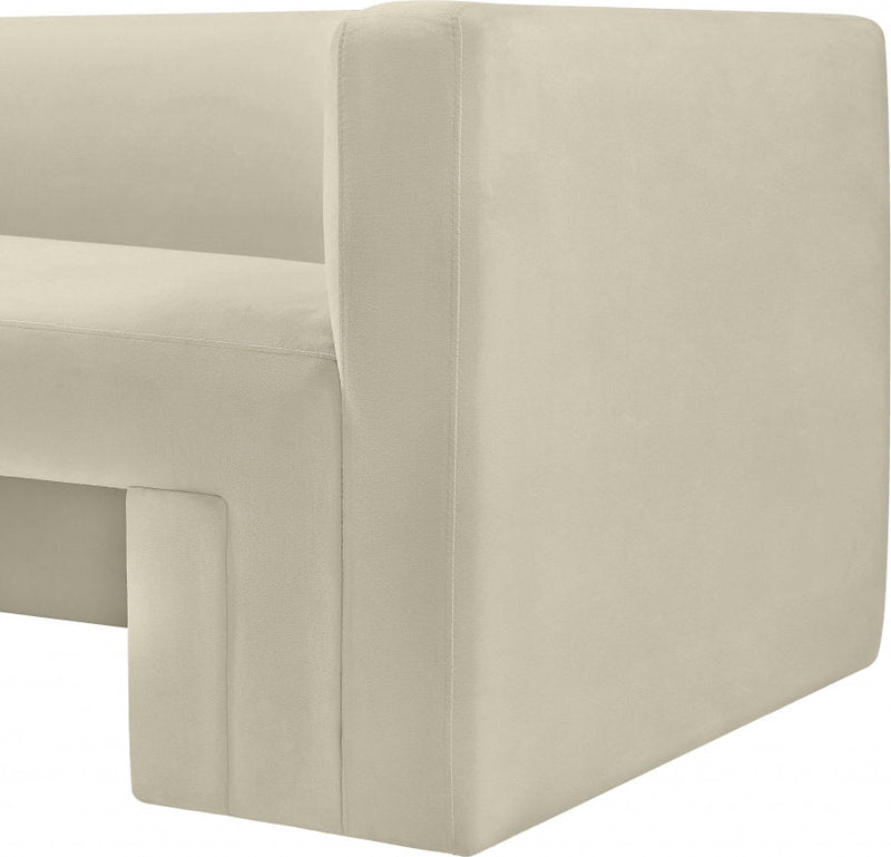 Henson Velvet Upholstered Chair in Cream - 665Cream-C