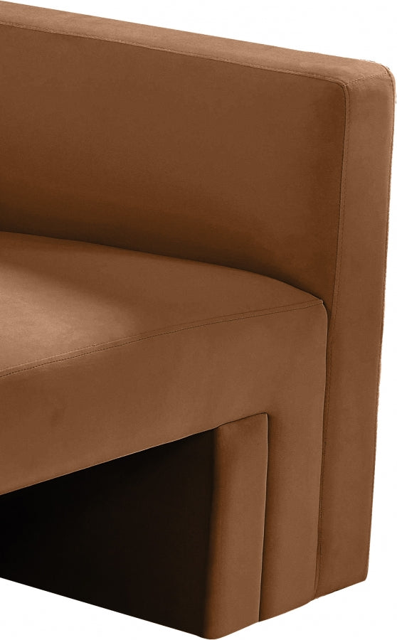 Henson Velvet Upholstered Chair in Saddle - 665Saddle-C