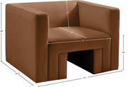 Henson Velvet Upholstered Chair in Saddle - 665Saddle-C